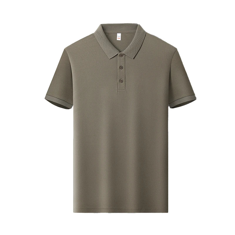 Men's Plain Short-Sleeve Polo Shirt – Summer Casual & Business Wear, Lightweight and Comfortable