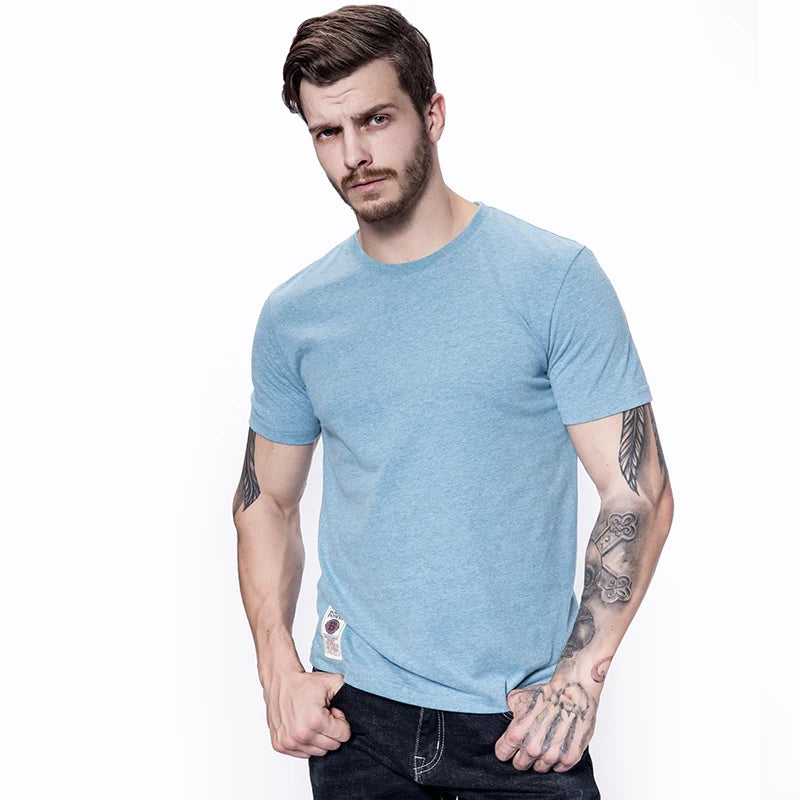 Men’s Classic Solid Color Cotton T-Shirt – Summer 2023 Collection | Casual O-Neck Basic Tee – High-Quality White & Black Short Sleeve Top