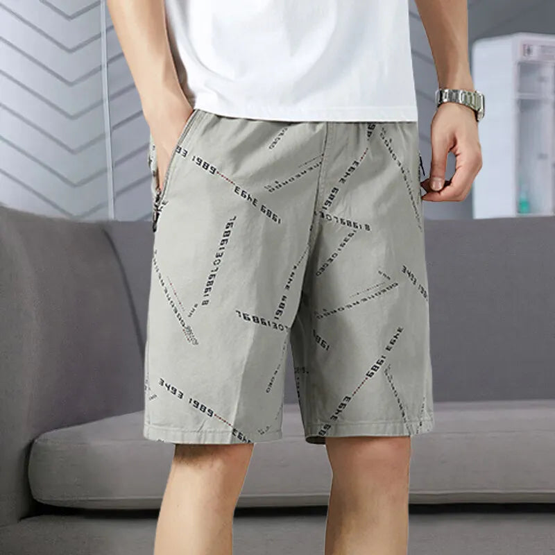 Men’s Relaxed Fit Sweat Shorts – Elastic Waist Cotton Cargo Gym Shorts with Drawstring, Casual and Comfortable