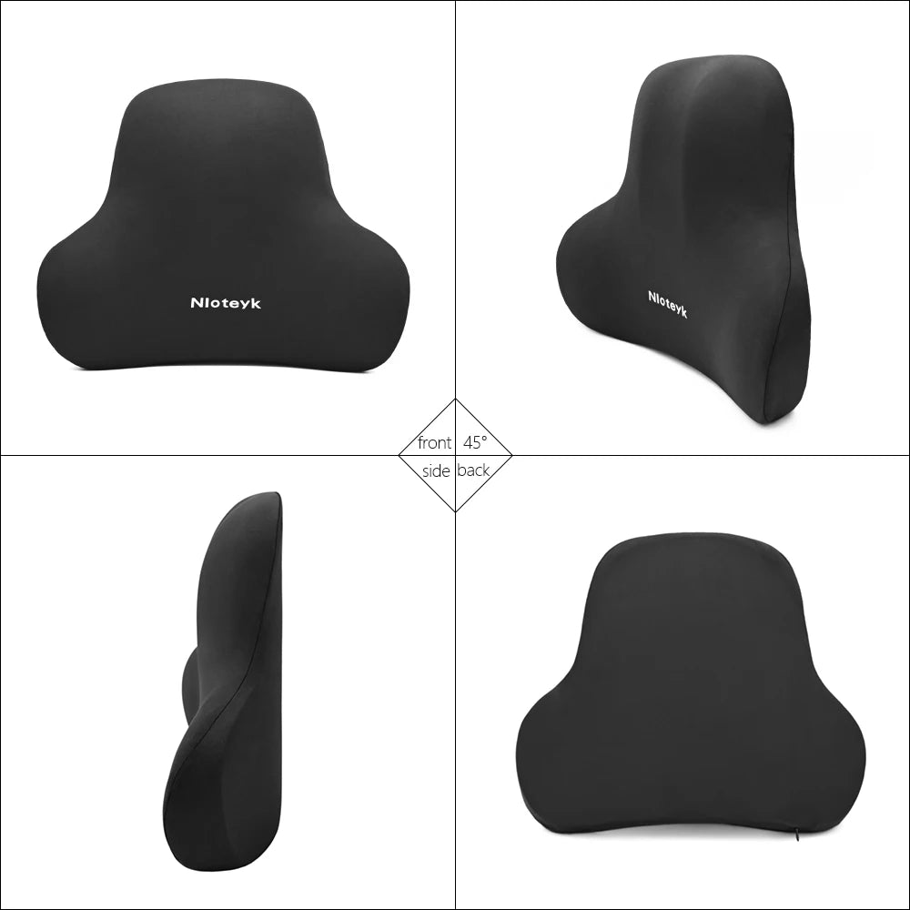 Universal Memory Foam Neck & Lumbar Support Cushion – Ergonomic Car Seat Pillow for Comfort & Posture