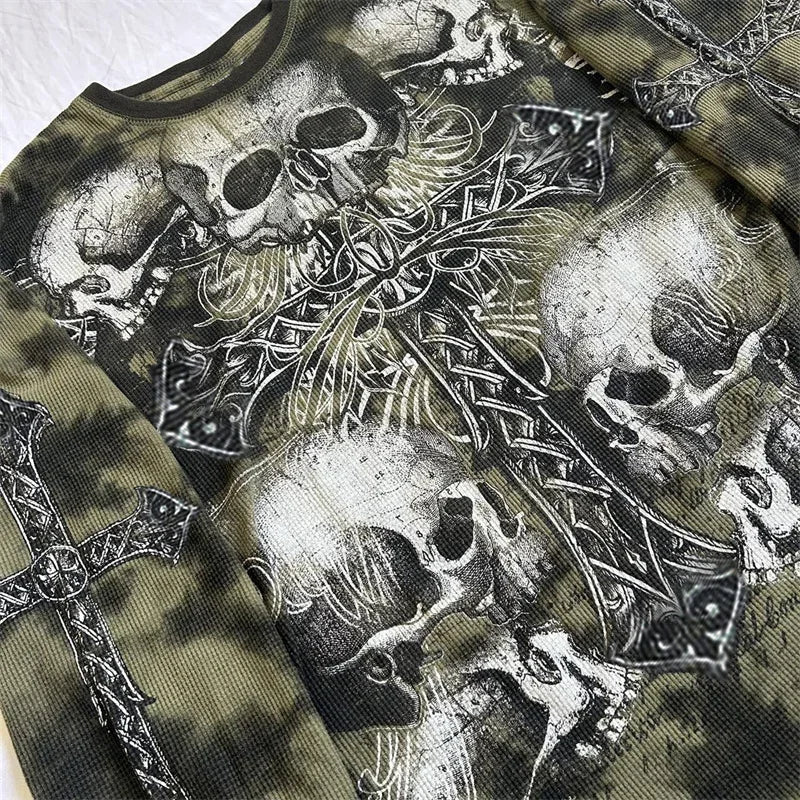  Women's Y2K Fairy Grunge Long Sleeve T-Shirt – Vintage Gothic Punk Graphic Tee for Casual Streetwear