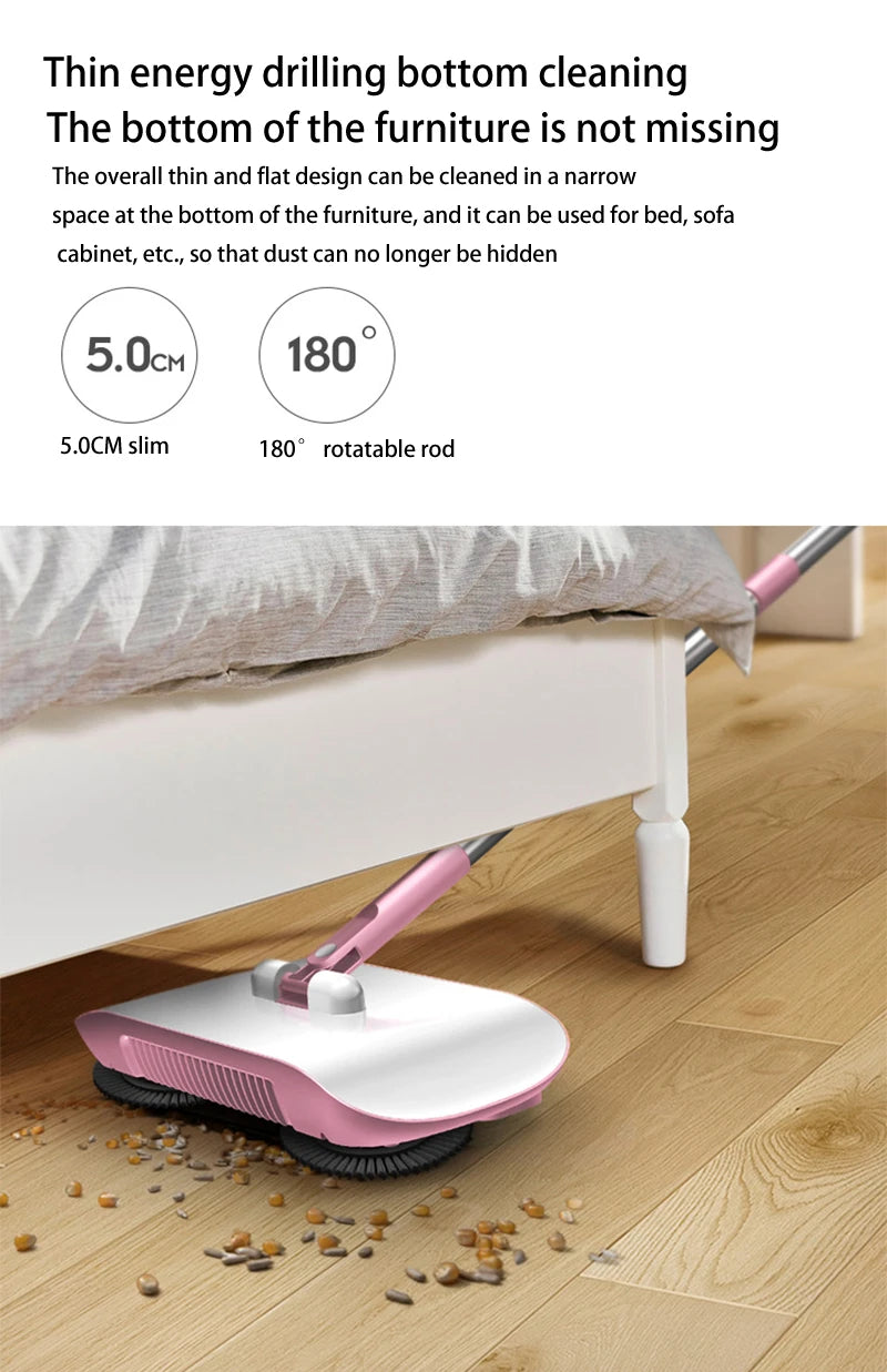 All-in-One Manual Sweeping Broom & Dustpan Set – Hand-Push Floor Sweeper & Vacuum Cleaner for Home Use