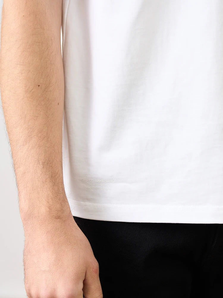 SIMWOOD 2025 Men’s Oversized 100% Cotton T-Shirt – Breathable & Comfortable Spring/Summer Top, 310gsm