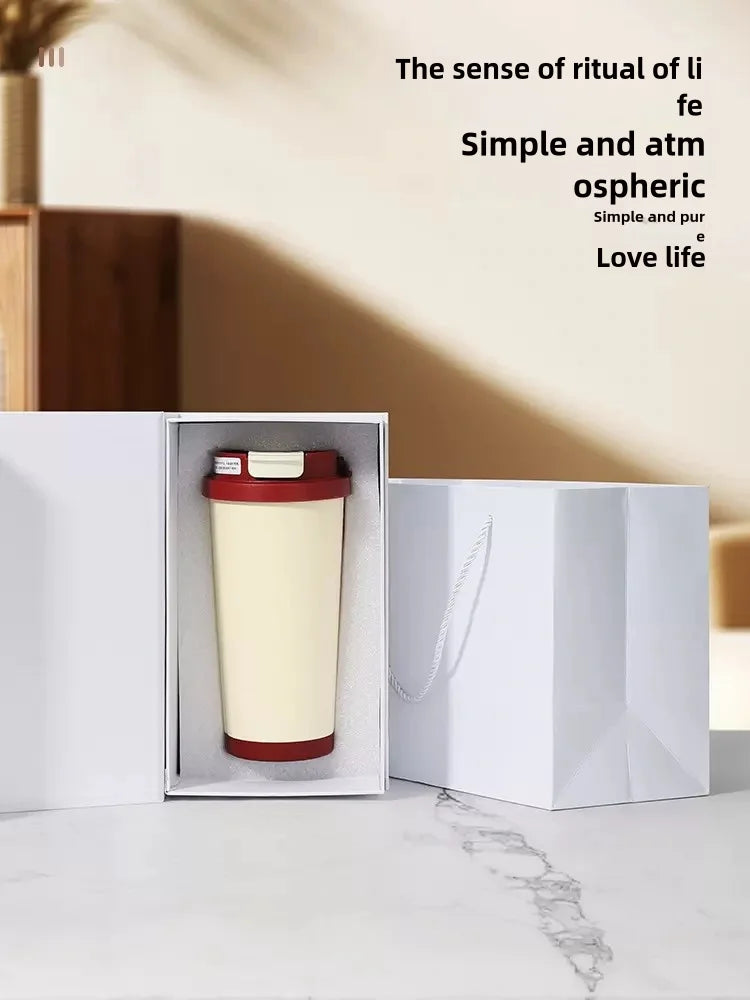 530ml Travel Coffee Mug – Reusable with Seal Lid, Stainless Steel & Ceramic Liner, Perfect for On-the-Go Coffee