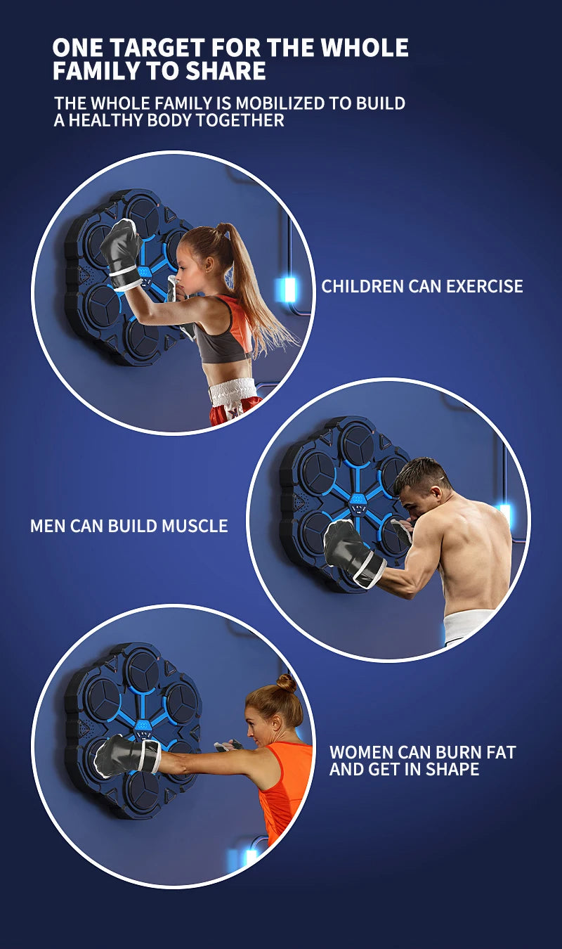 Smart Music Boxing Trainer – Interactive Wall-Mounted Target for Kids & Adults, Electronic Reaction Training Device for Home, Sanda & Fitness