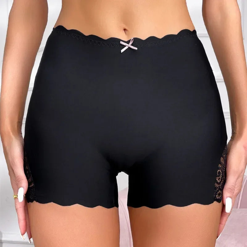 Women's Seamless Safety Shorts – Soft Breathable Modal Under Skirt Tights with Lace Trim