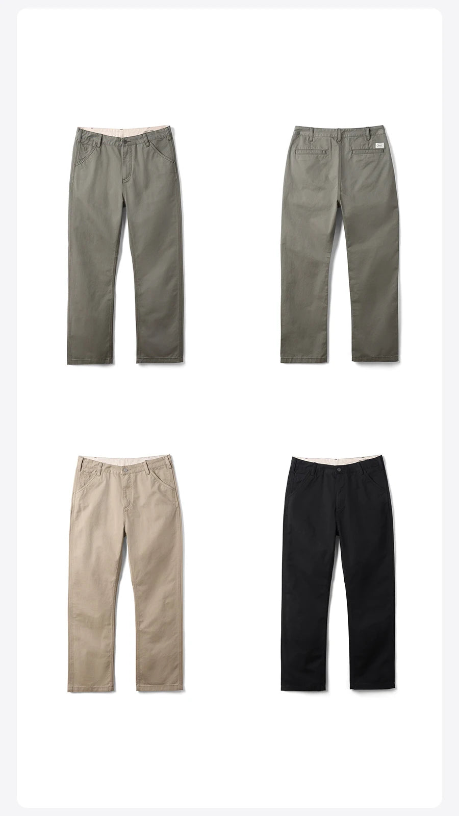SIMWOOD 2025 Spring-Summer Men's Loose Straight Chinos – 100% Cotton, 320gsm, Smart Casual Lightweight Trousers