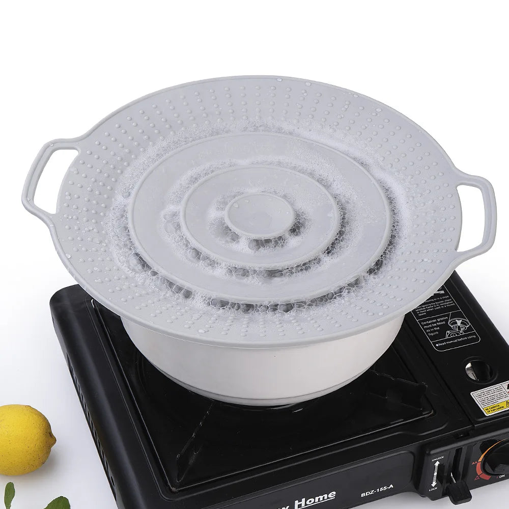 30cm Silicone Anti-Spill Pot Lid – Reusable Splash-Proof Cover for Microwave, Gas Cooktops & Kitchen Use