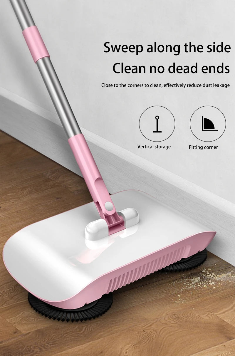 All-in-One Manual Sweeping Broom & Dustpan Set – Hand-Push Floor Sweeper & Vacuum Cleaner for Home Use