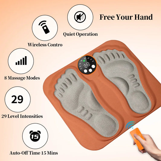 New 3D Electric EMS Foot Massager Pad with Remote – Smart Foldable Foot Muscle Stimulator for Relaxation and Shaping