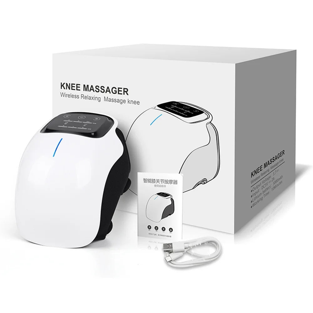 Electric Knee Massager with Infrared Heat and Vibration – Relief for Knee Pain, Swelling, Stiff Joints, and Muscle or Ligament Strain