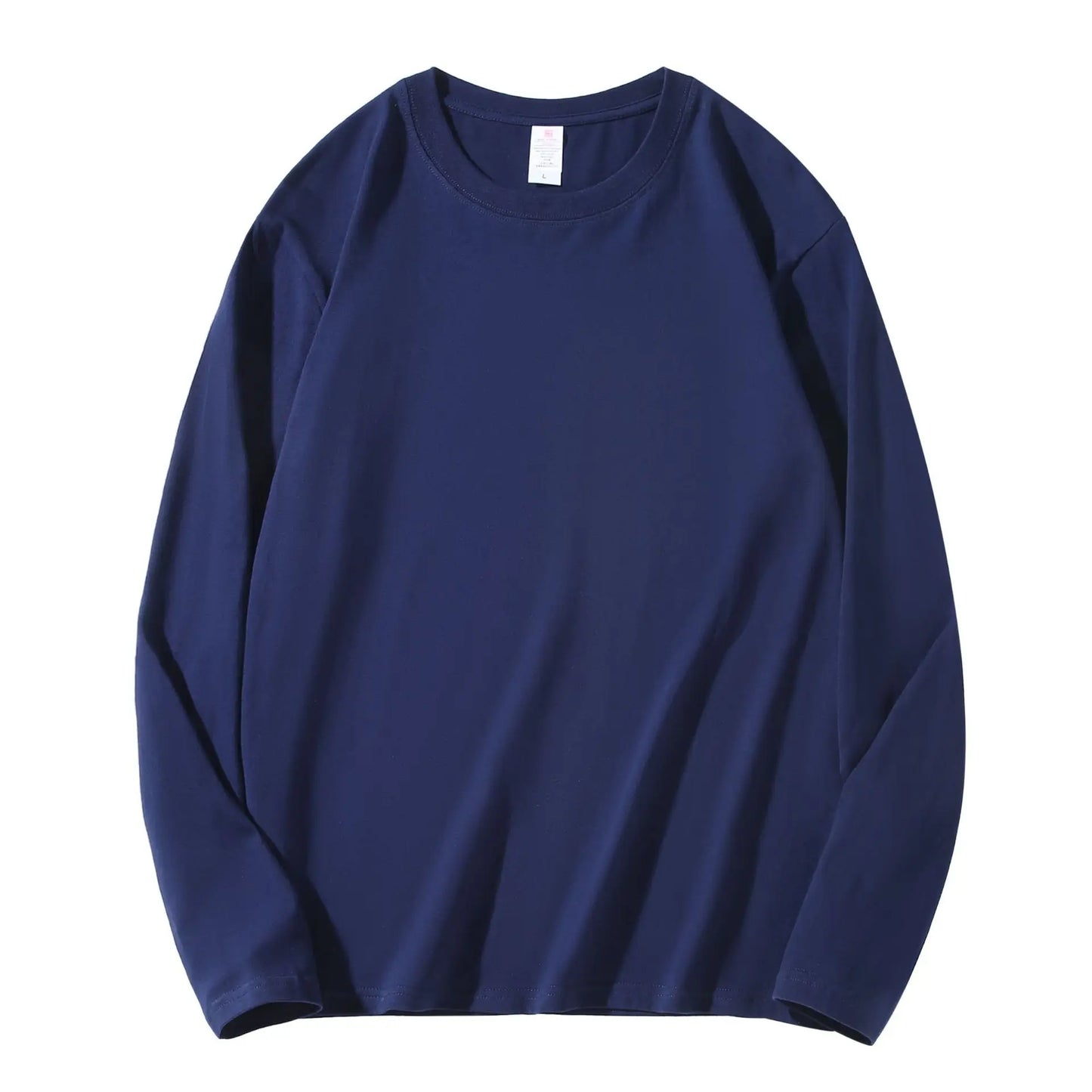 MRMT 2025 Men's 100% Cotton Long Sleeve T-Shirt – Solid Color Crew Neck Casual Top
