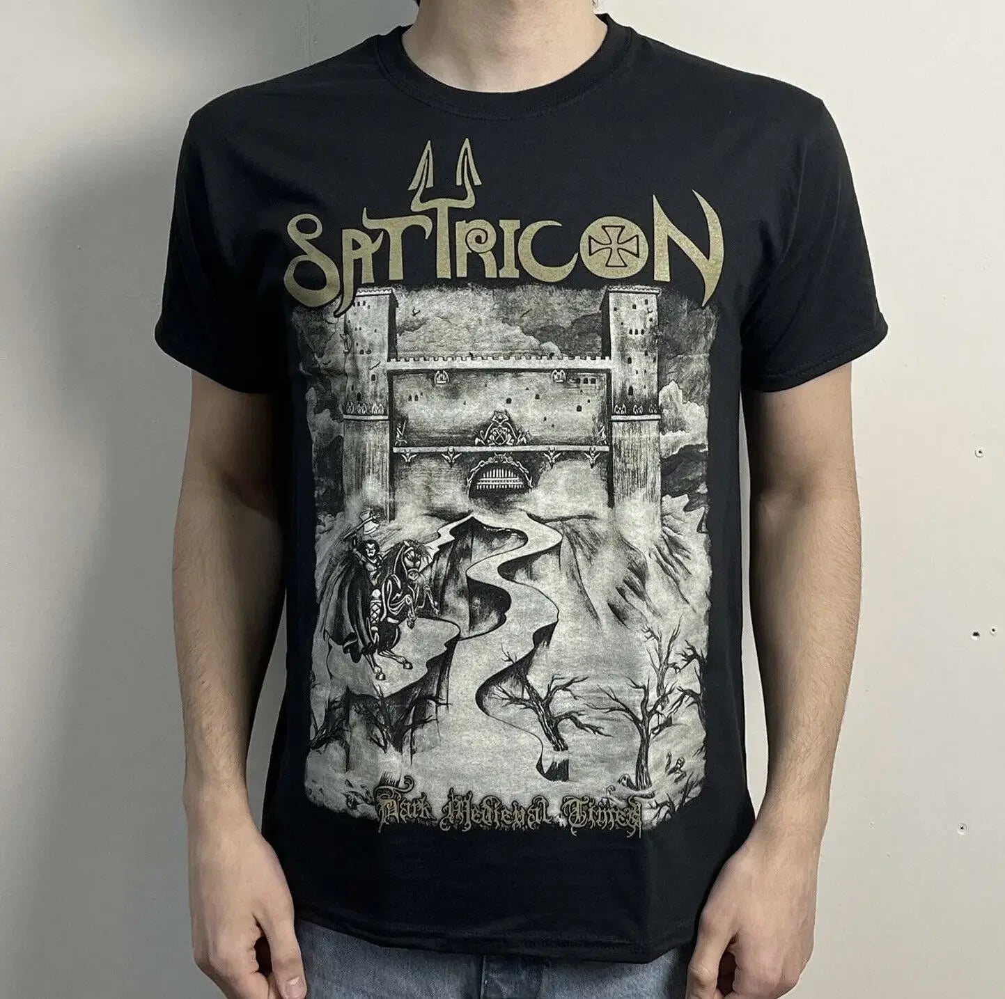 Satyricon "Dark Medieval Times" Graphic T-Shirt – Black Metal Band Tee