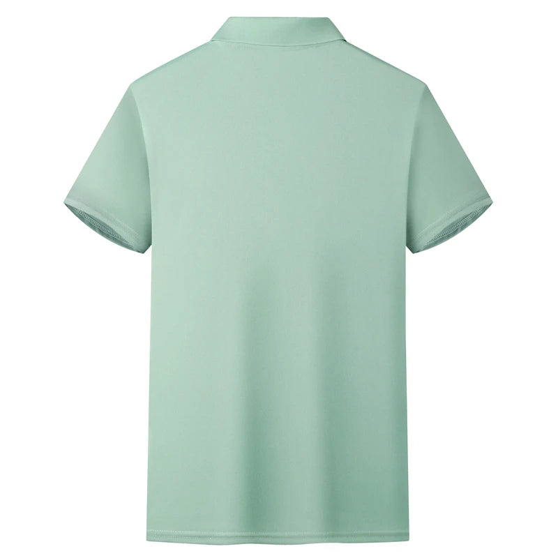 Men's Solid Color Polo Shirt – Summer Short Sleeve, Breathable & Comfortable Casual Top