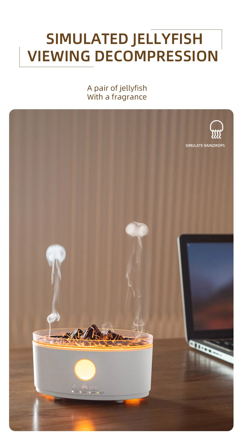 DC 24V Jellyfish-Inspired Electric Aroma Diffuser & Humidifier with RGB Lights and Remote Control for Home Use