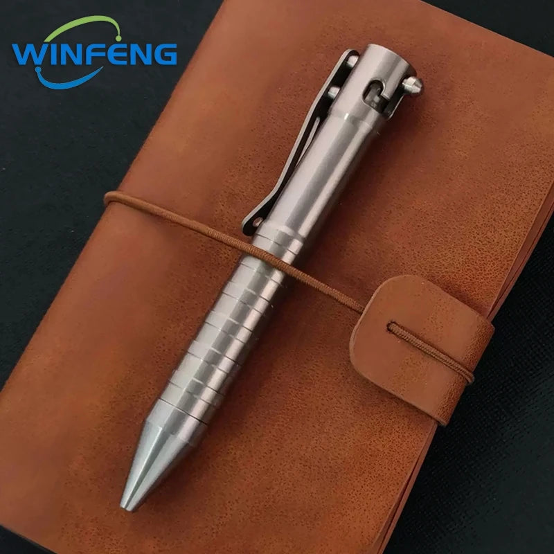 Titanium Tactical Ballpoint Pen – Bolt Action Business Pen with Glass Breaker, Self-Defense Survival EDC Tool