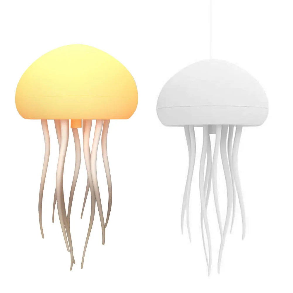 Voice-Controlled RGB Jellyfish Night Light – Gradient Bedside & Desk Lamp for Home or Office Decoration