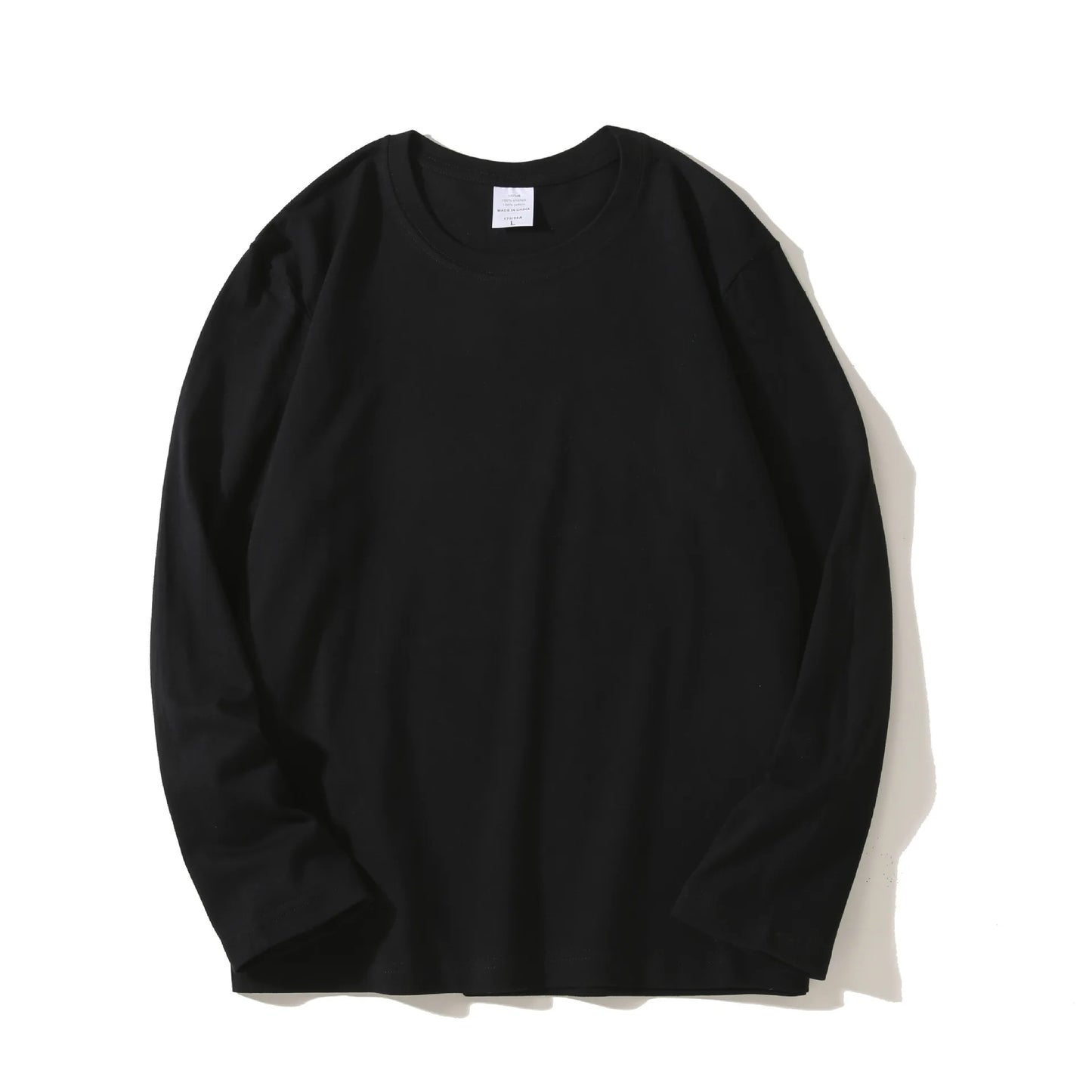 MRMT 2025 Men's 100% Cotton Long Sleeve T-Shirt – Solid Color Crew Neck Casual Top