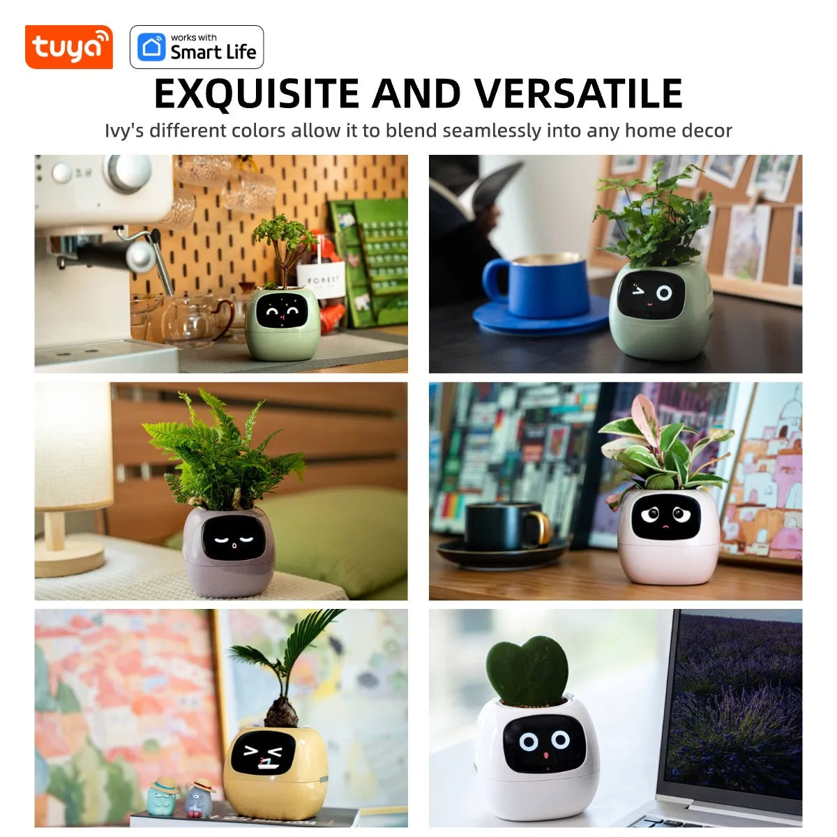 Tuya Ivy AI Smart Flower Pot – 49+ Animated Expressions, 7 Sensors & Intelligent Plant Care