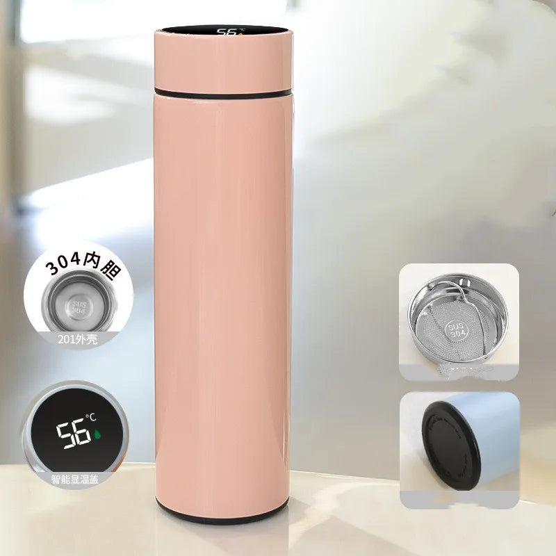 500ML Smart Insulated Thermos Water Bottle – Stainless Steel Vacuum Flask with Touch Temperature Display Digital Mug