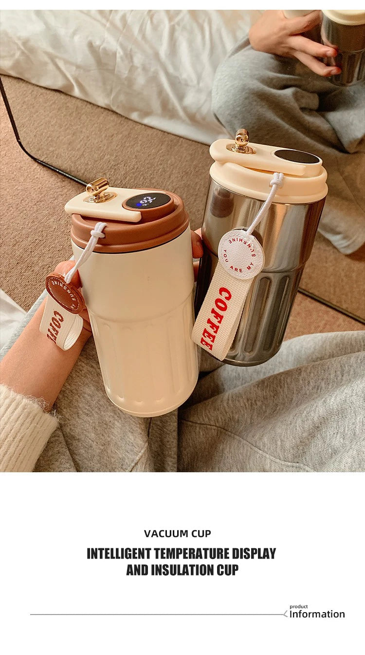Smart Digital LED Temperature Display Thermos Bottle – 316 Stainless Steel Vacuum Coffee Mug, Portable Office & Business Cup