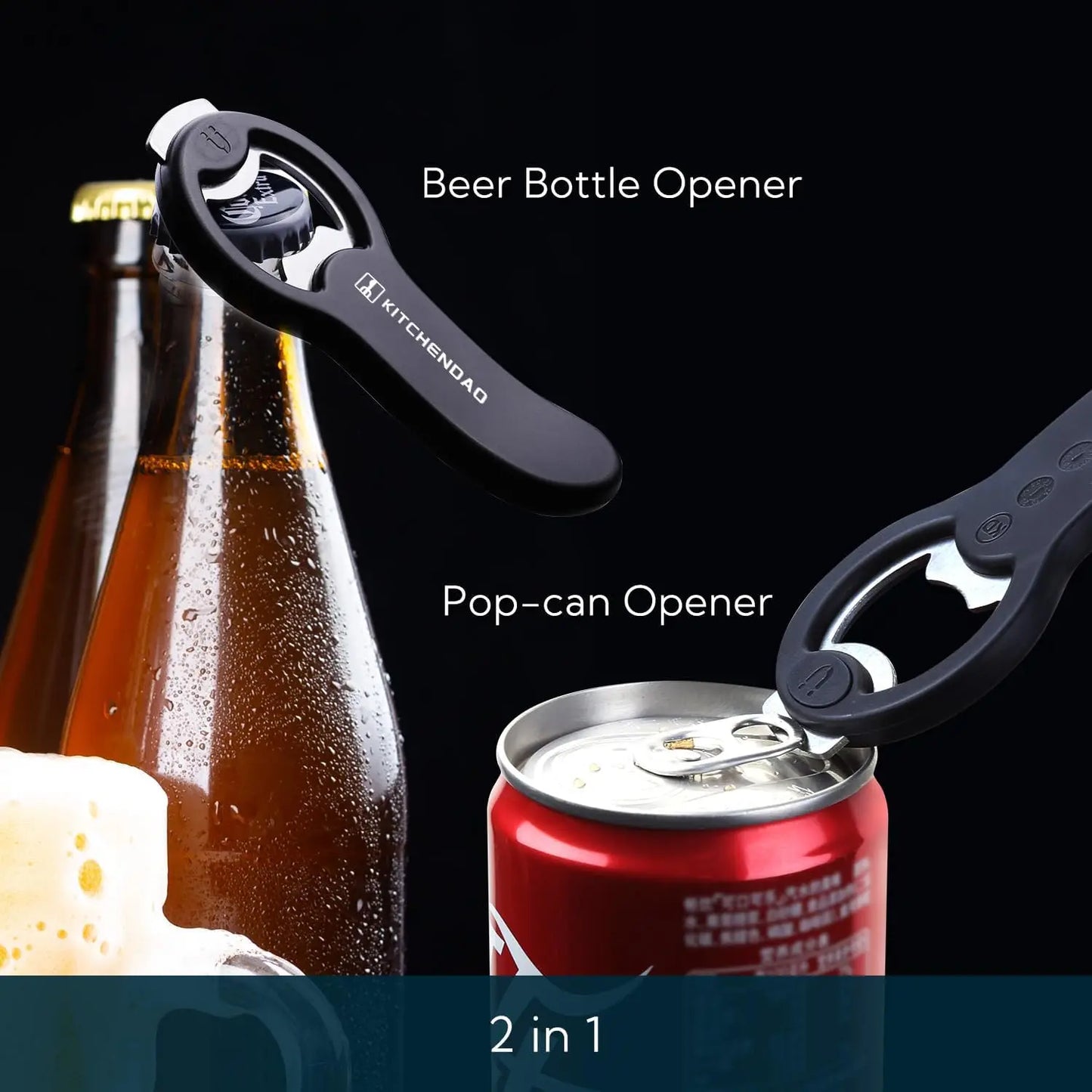 2-in-1 Magnetic Beer and Can Opener – Portable Bottle Cap & Can Opening Tool for Kitchen and Bar Use