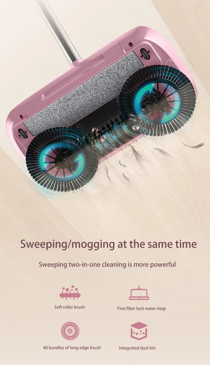 All-in-One Manual Sweeping Broom & Dustpan Set – Hand-Push Floor Sweeper & Vacuum Cleaner for Home Use