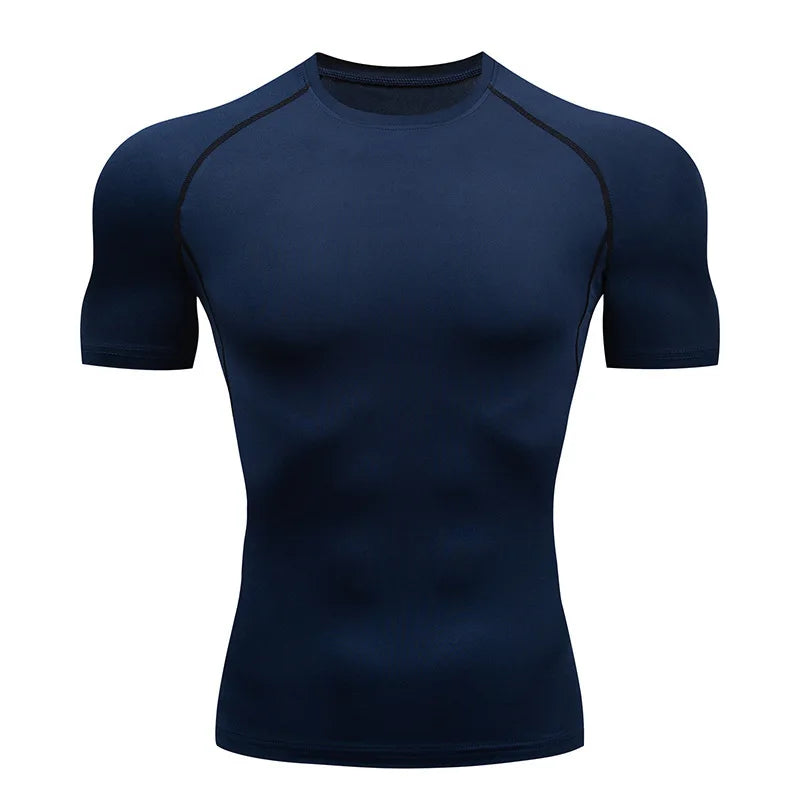 Men's Compression Fitness T-Shirt – Quick-Dry, Tight Fit Sports Top for Running & Gym