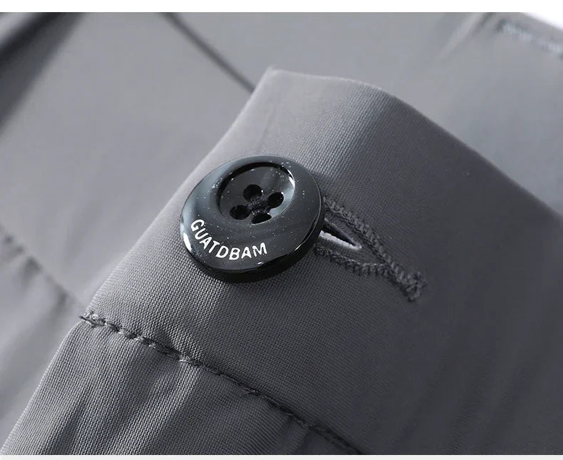 Men's Summer Lightweight Stretch Suit Pants – Slim Fit Korean Style Business Casual Trousers with Elastic Waist