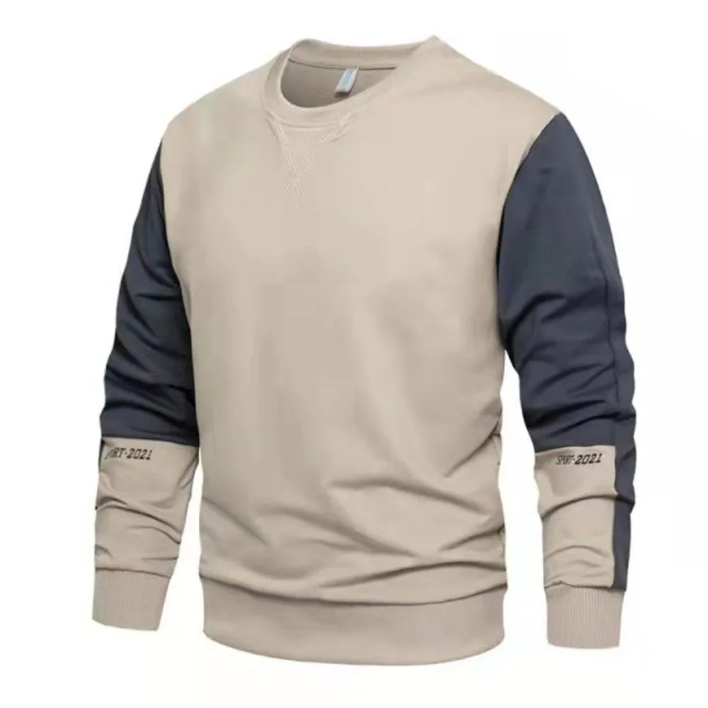Men’s Slim Fit Korean-Style Sweatshirt – O-Neck Long Sleeve Pullover for Spring & Fall