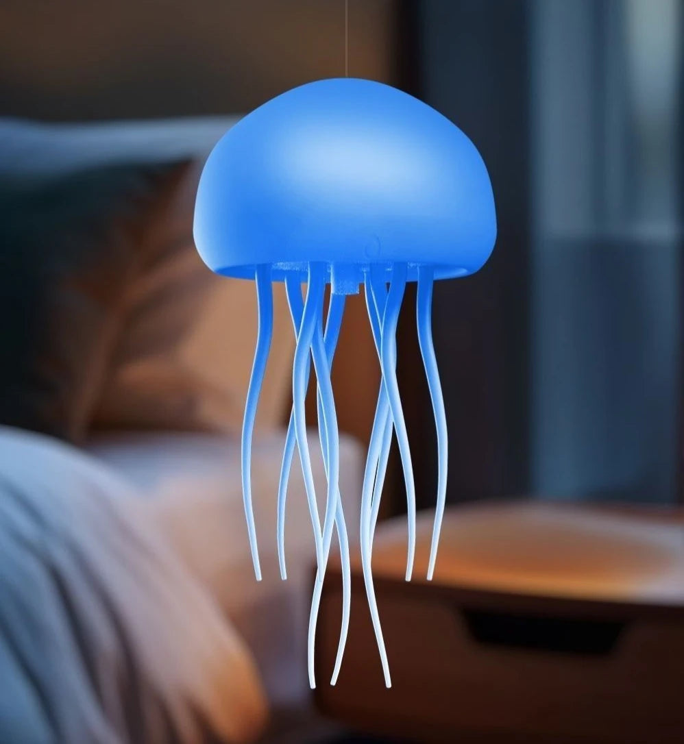 Creative Jellyfish Night Light with Voice & Motion Sensor – Hanging Ambient Lamp for Bedroom Decor & Gifts