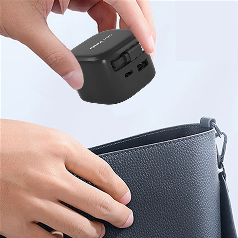 Advanced 35W USB Type-C Retractable Fast Charger | PD Travel Adapter with Lithium Battery Support – US Plug