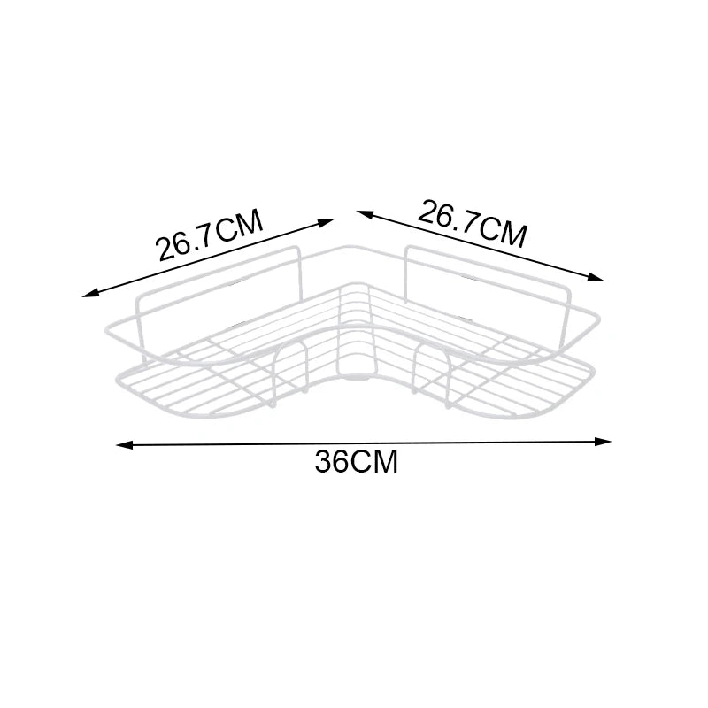 Corner Iron Bathroom Shelf Kitchen Organizer Rack Shower Caddy for Shampoo and Accessories Storage