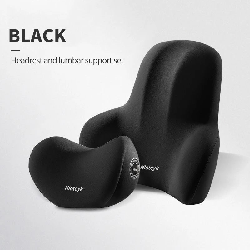Universal Memory Foam Neck & Lumbar Support Cushion – Ergonomic Car Seat Pillow for Comfort & Posture