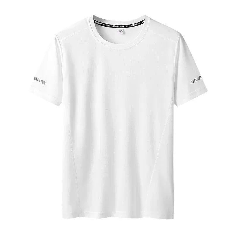 Plus Size Men’s Quick-Dry Oversized T-Shirt, Round Neck, Short Sleeve, Available in 5XL and 6XL