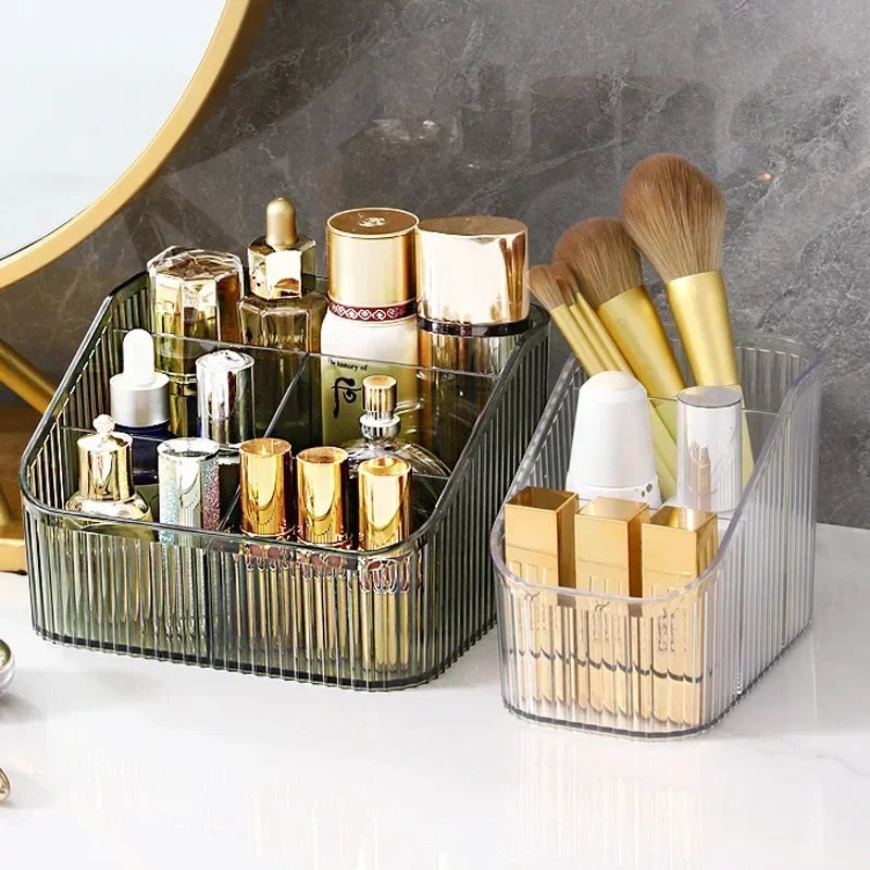 Desktop Cosmetic Organizer – Storage Box for Lipstick, Nail Polish, Jewelry, Brushes & Skincare Essentials