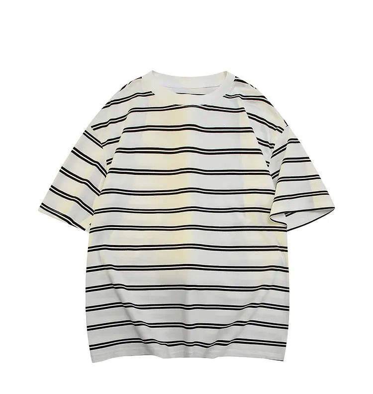 Men’s Striped Cotton T-Shirt – Casual Summer Fashion Tee, Oversized Fit, Available Up to 5XL, Funny and Stylish Design 