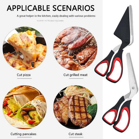 Professional Detachable Pizza Scissors with Sharp Stainless Steel Blade – Labor-Saving Cutter and Spatula Slicer Tool