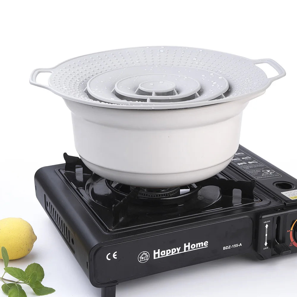 30cm Silicone Anti-Spill Pot Lid – Reusable Splash-Proof Cover for Microwave, Gas Cooktops & Kitchen Use