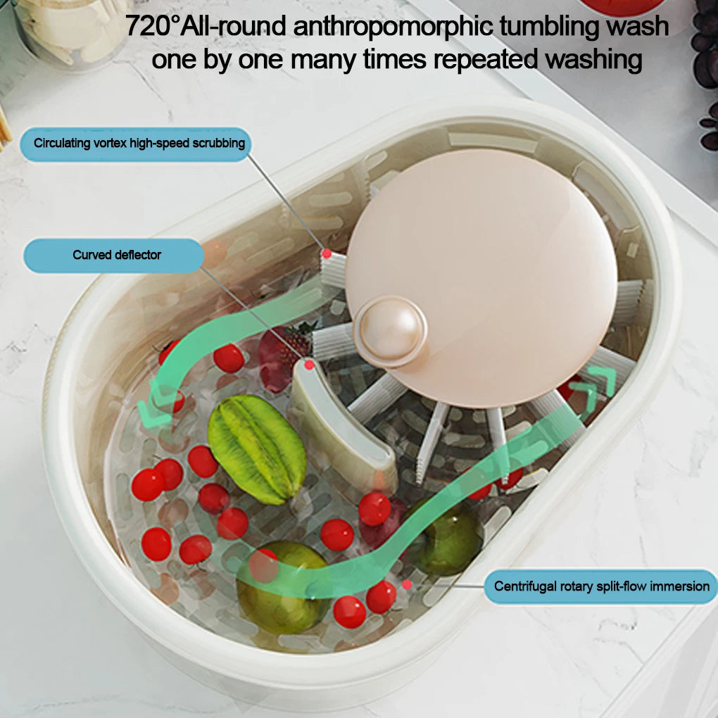 Effortless ABS Vegetable & Fruit Washing Basket – Gentle Lift Design with Drain Function
