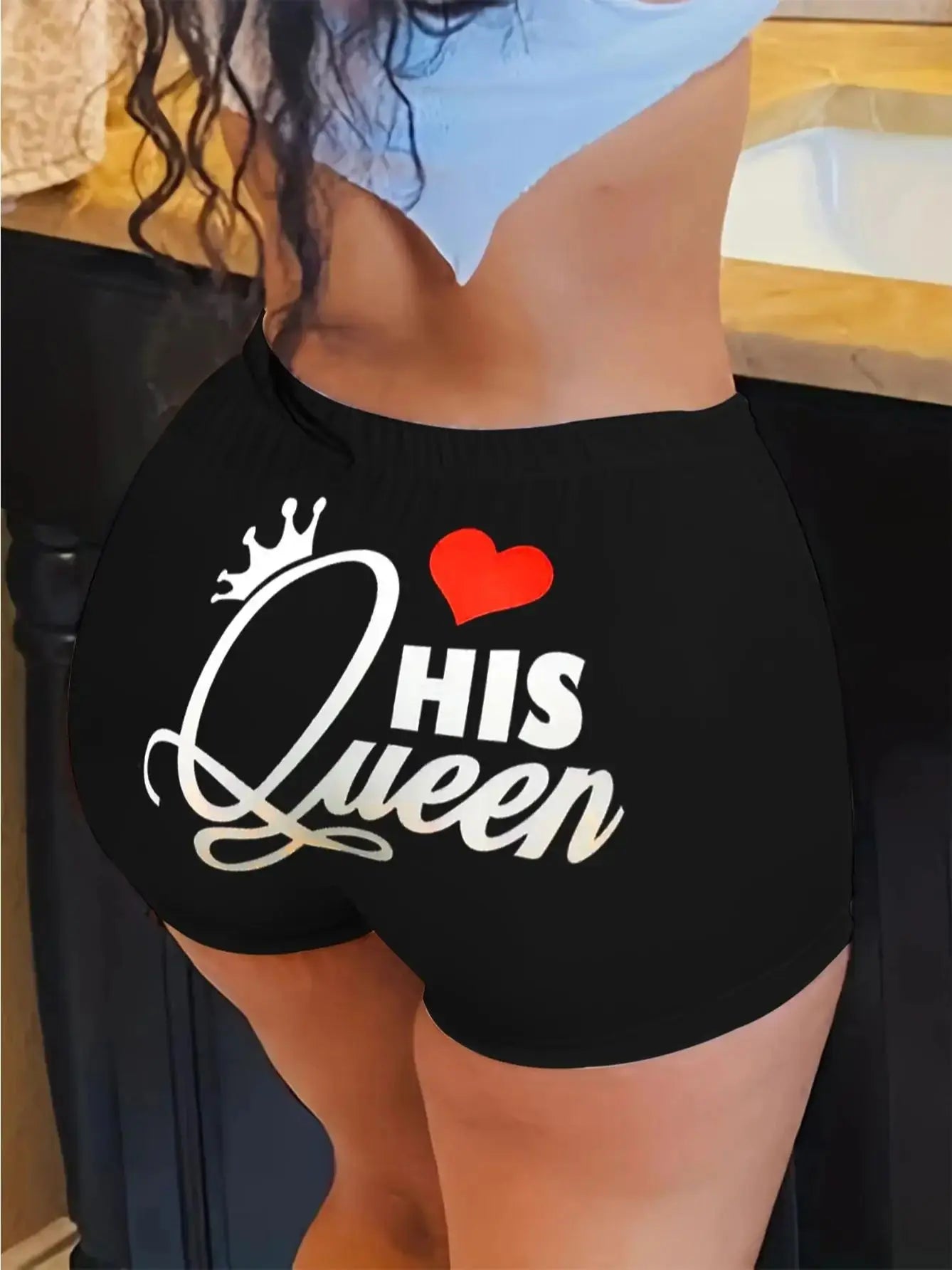 1890 Women's Summer Sports Shorts – European & American Style | Love Letter Print | Sexy Yoga & Fitness Wear