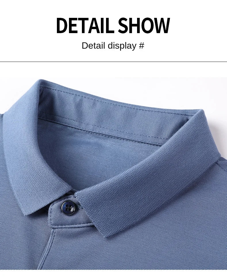 Premium Men's Polo Shirt – Luxury Summer Short Sleeve Casual Top Made with 4.7% Mulberry Silk – Plain Design, Elegant and Stylish 