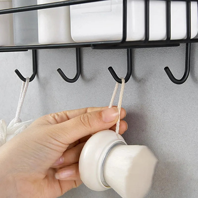 Corner Iron Bathroom Shelf Kitchen Organizer Rack Shower Caddy for Shampoo and Accessories Storage