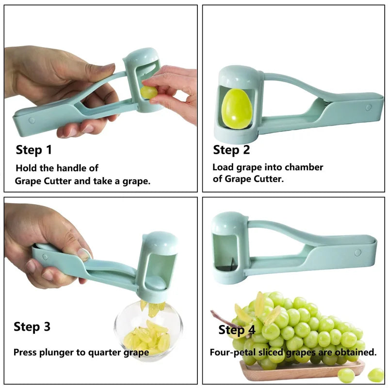 Toddler-Friendly Tomato and Grape Slicer Cutter – Cherry Fruit Salad Tool, Baby Kitchen Gadget for Easy Cutting
