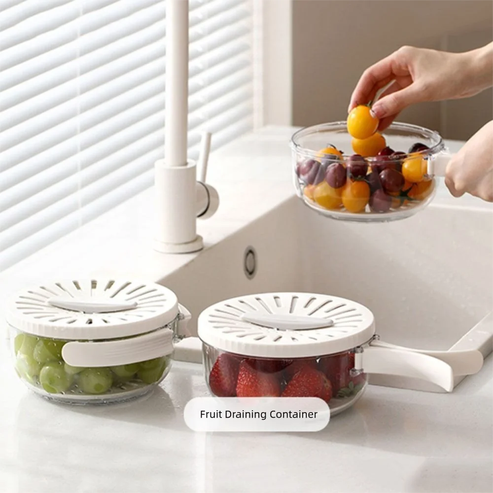 2-in-1 Folding Rice Washer & Strainer Bowl with Lid – Multi-Function Plastic Basin for Rinsing Fruits, Vegetables & Grains
