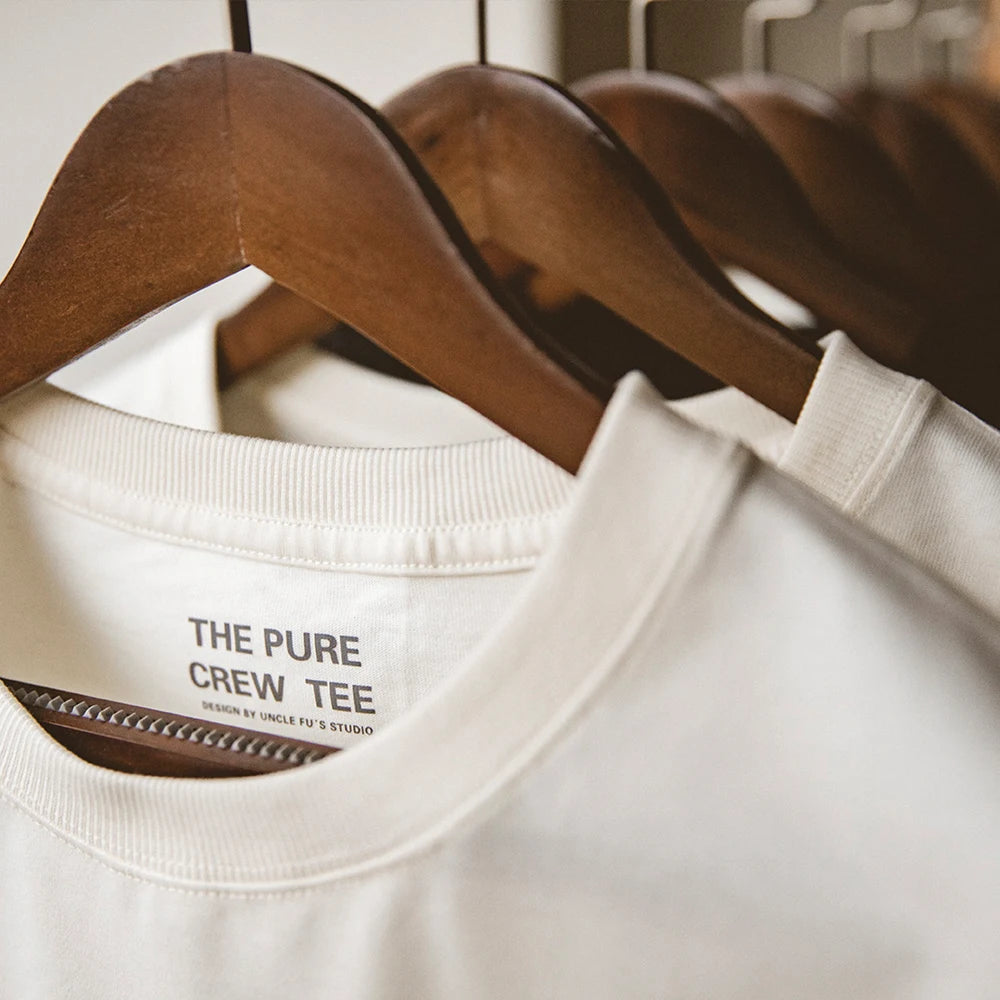 Classic Men’s Summer T-Shirt – 1 or 2 Pack Solid Cotton Short Sleeve Round Neck Tees in Black and Beige, Heavyweight and Versatile