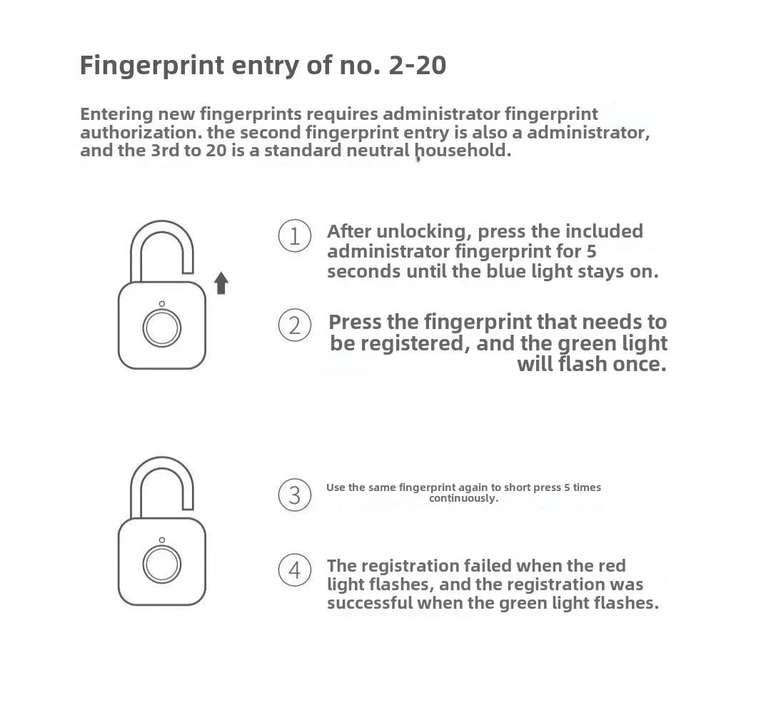Smart Fingerprint Padlock – Electronic Lock for Luggage, Cabinets, Dorms, and More – Biometric Unlock for Secure Access