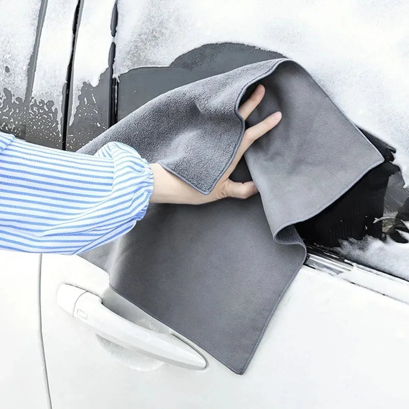 Super Absorbent Double-Sided Deer Skin Velvet Car Cleaning Towel – Seamless, Lint-Free Wipe Cloth for Auto Maintenance