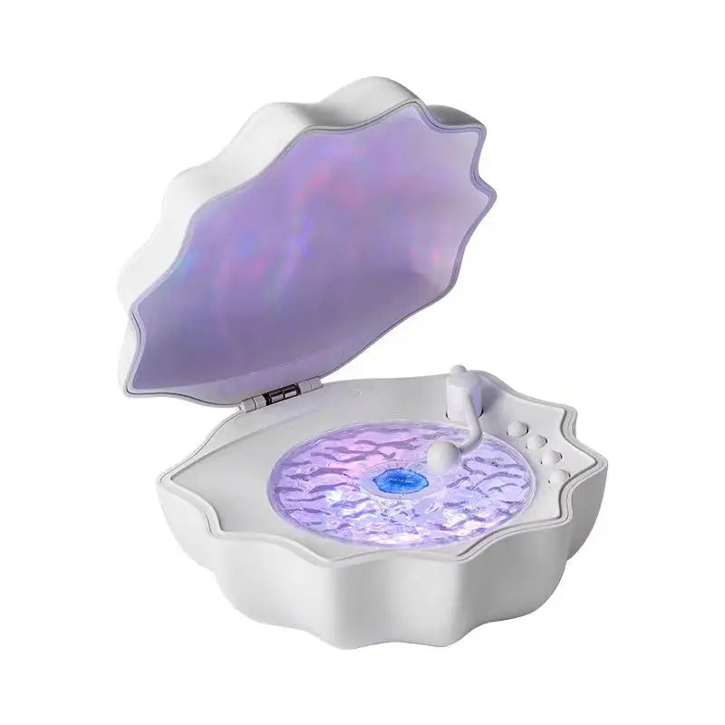 Retro-Style Portable Bluetooth Speaker with Colorful Light Projection & White Noise – Wireless Music Player & Sleep Aid