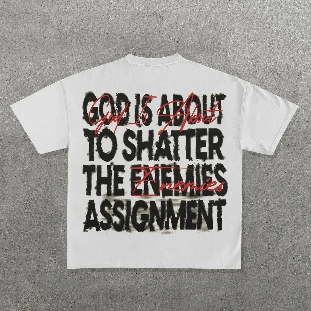 Y2K Harajuku Gothic Oversized Graphic Tee – Unisex Hip Hop Round Neck Cotton Short Sleeve Shirt
